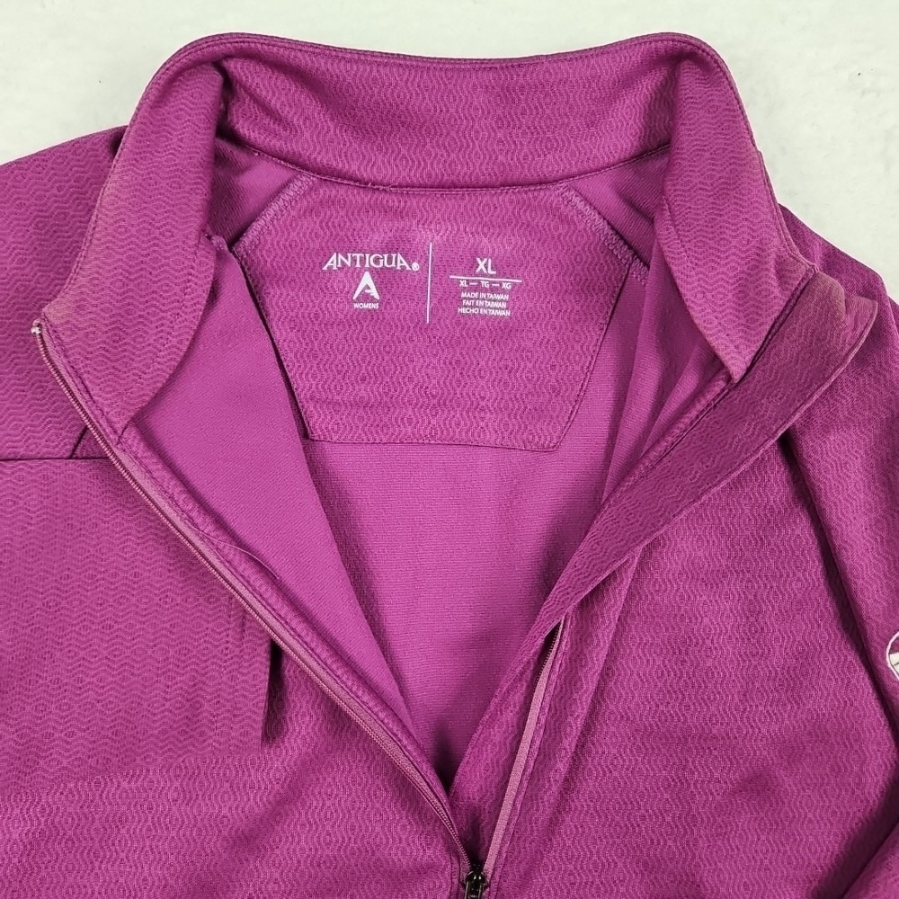 East Bay Golf Club Purple Antigua 1/2 Zip Long Sleeve Womens Golf Jacket Sz XL - Picture 4 of 10